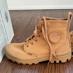 Palladium Light Brown Canvas High-Tops